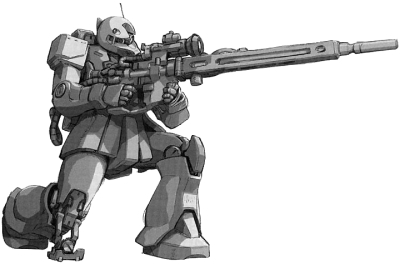 MS-05L Zaku I Sniper Type in sniping mode