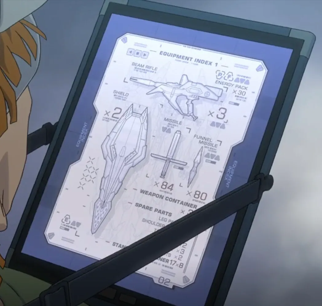 RX-105 Ξ Gundam equipment index in MSG Hathaway