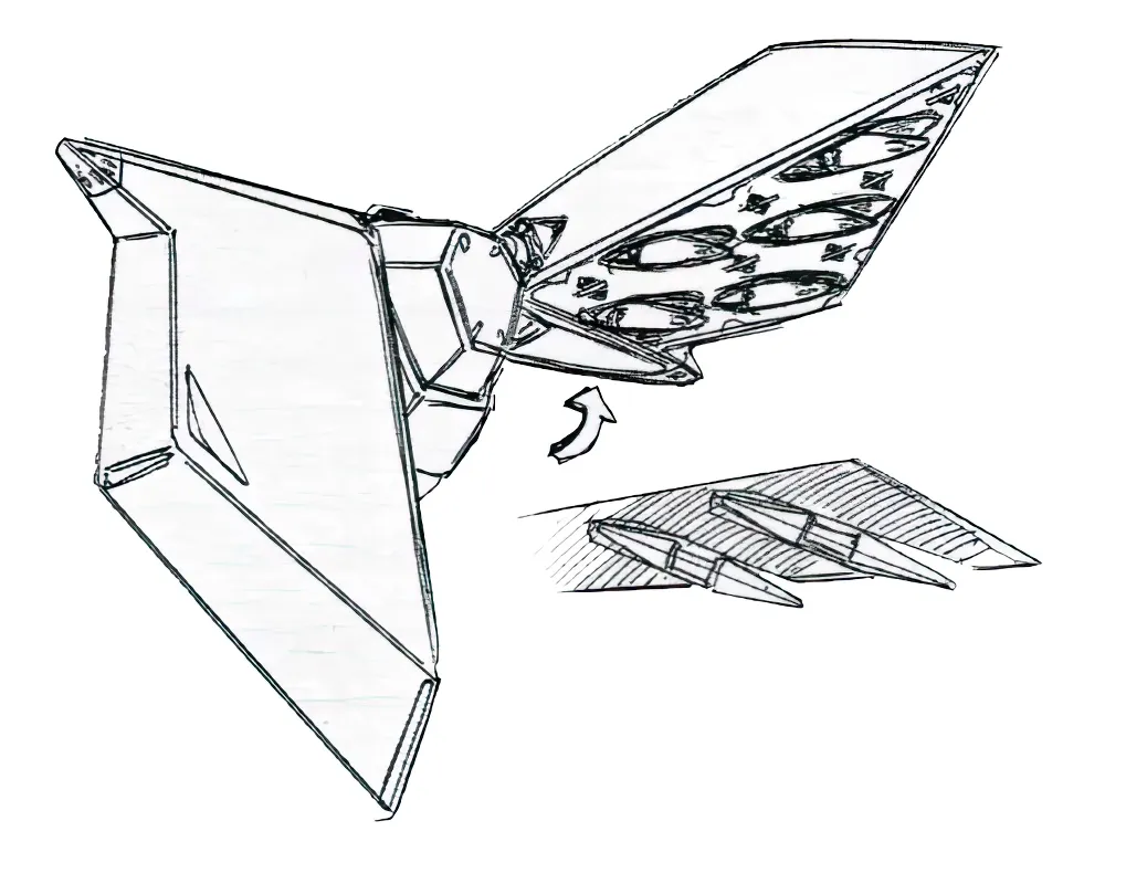 RX-105 Ξ Gundam missile funnel stored